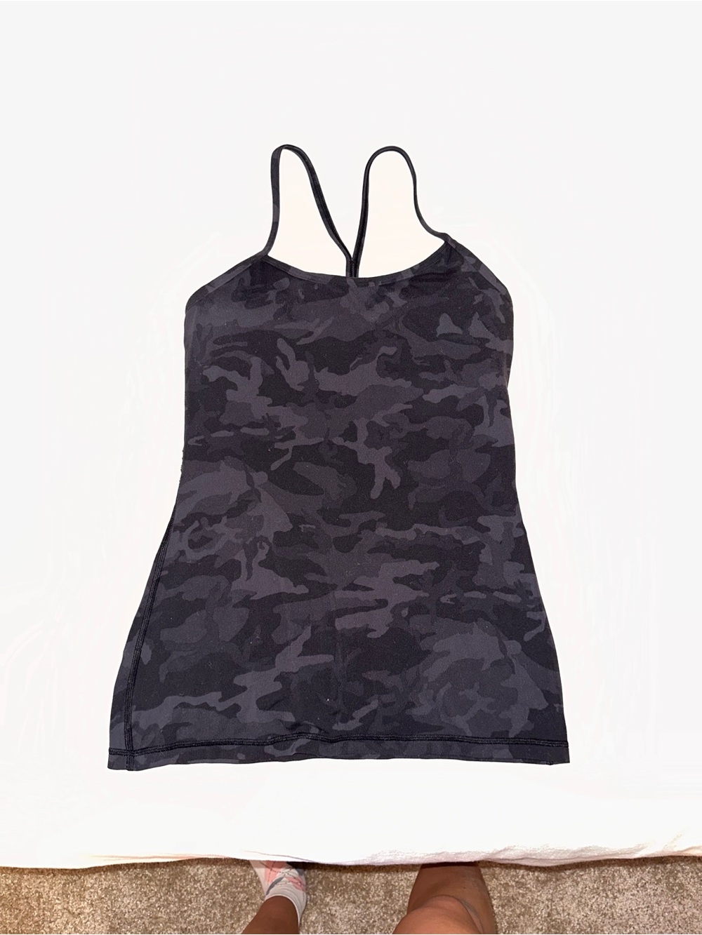 Lululemon Black Camo Strappy Tank Top